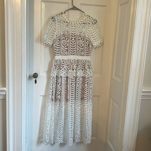 Self Portrait white lace dress size 2.